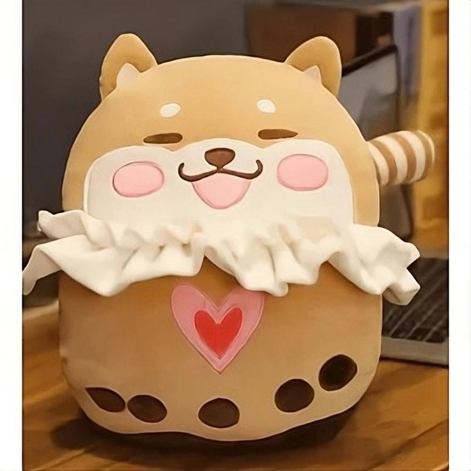 Peluche chien joyeux doux compagnon enfant câlin huggable