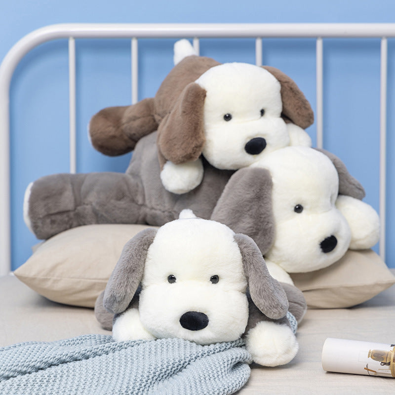 Peluche chien gris toute douce