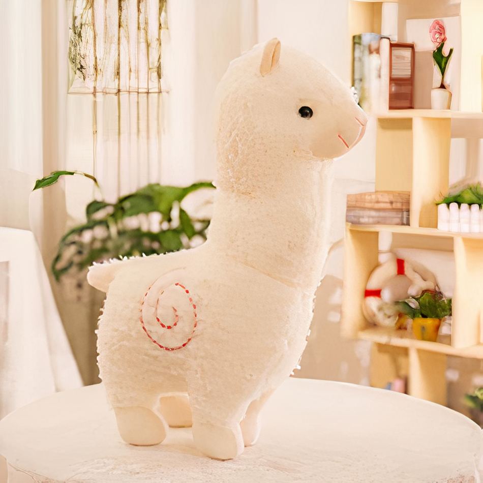 Peluche alpaga robe colorée doux et câlin enfant