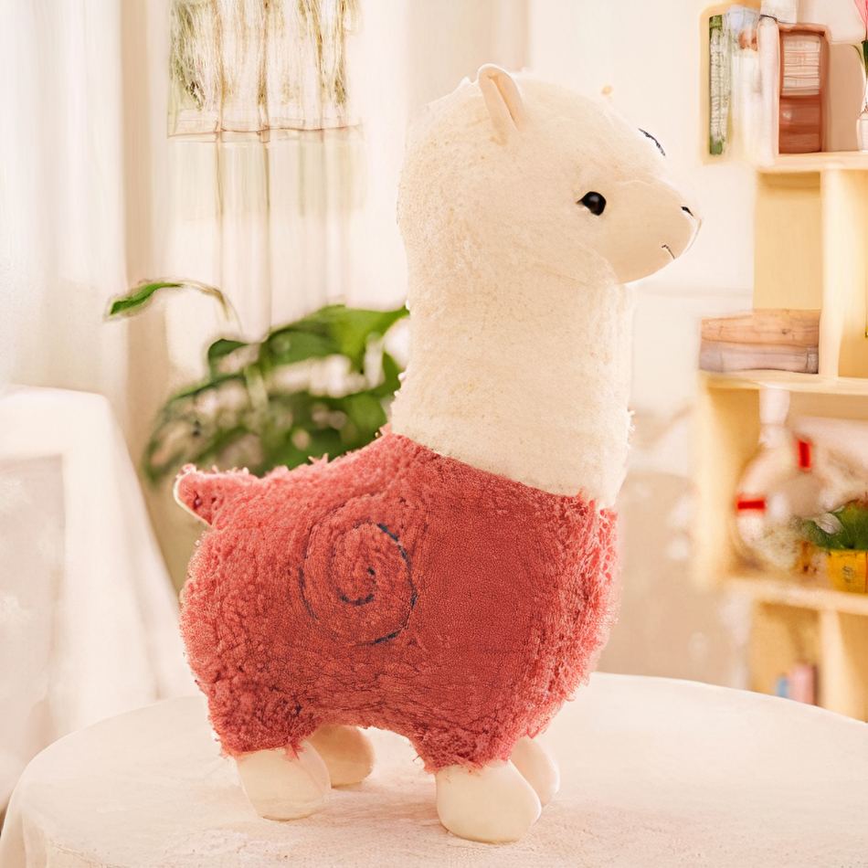 Peluche alpaga robe colorée doux et câlin enfant