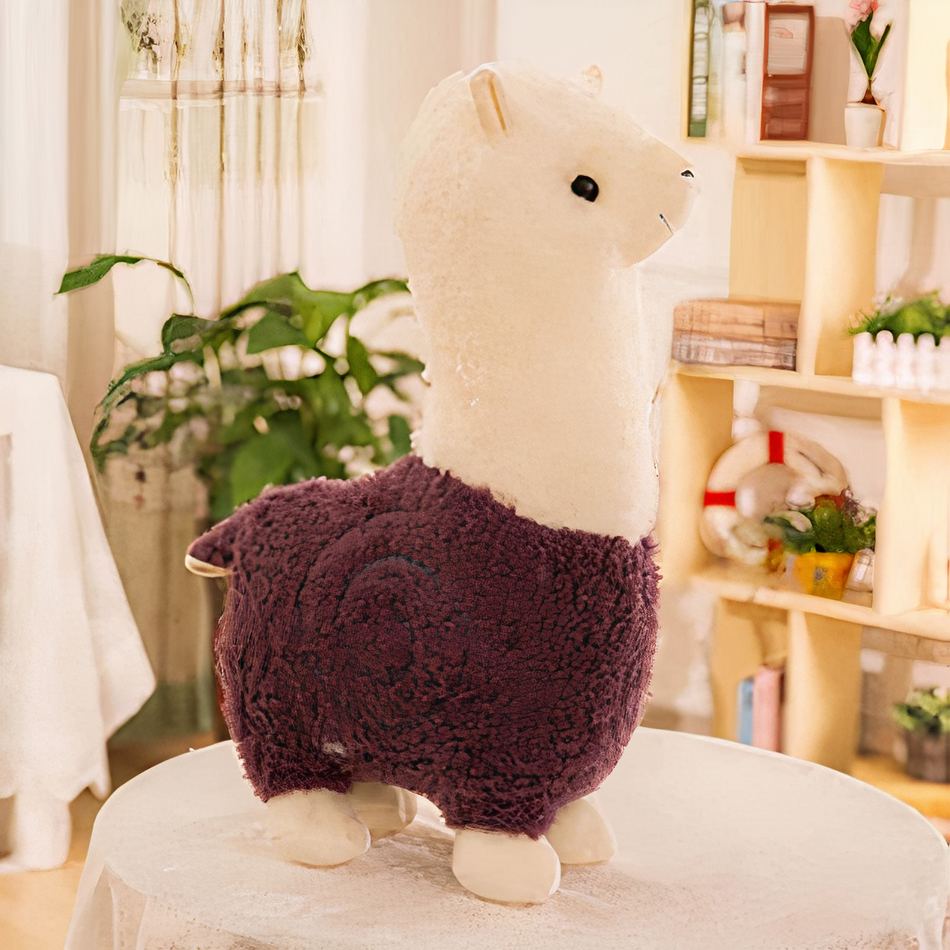 Peluche alpaga robe colorée doux et câlin enfant