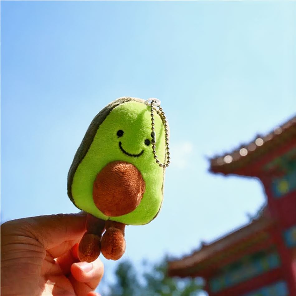 Peluche avocat vert porte-clés mignon