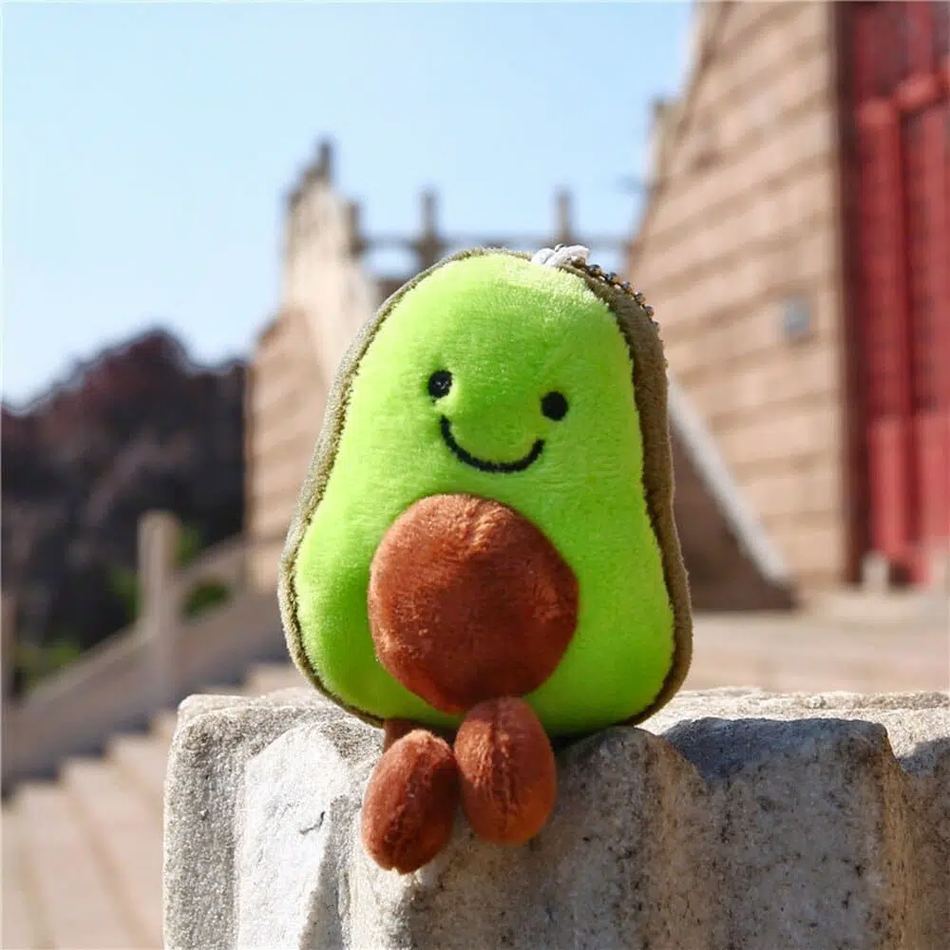 Peluche avocat vert porte-clés mignon