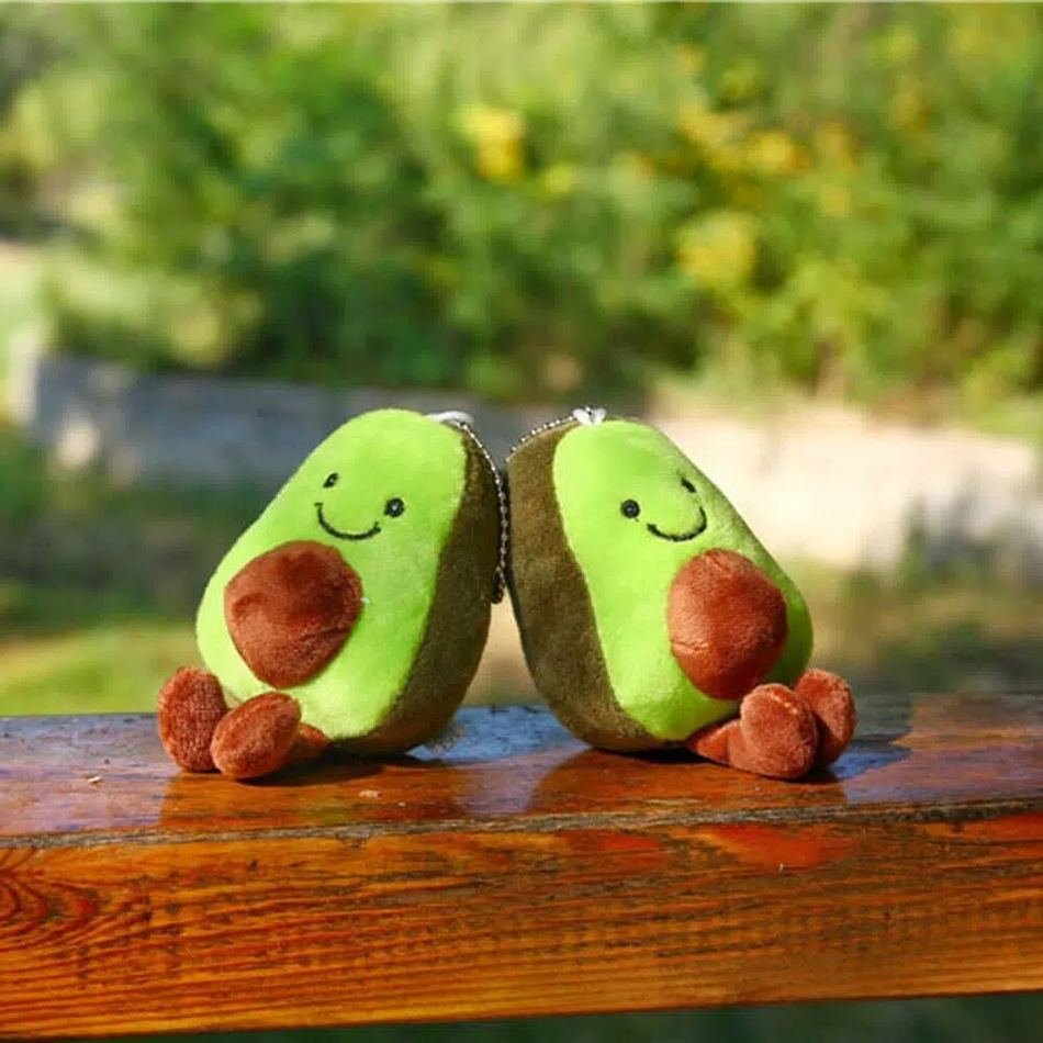 Peluche avocat vert porte-clés mignon