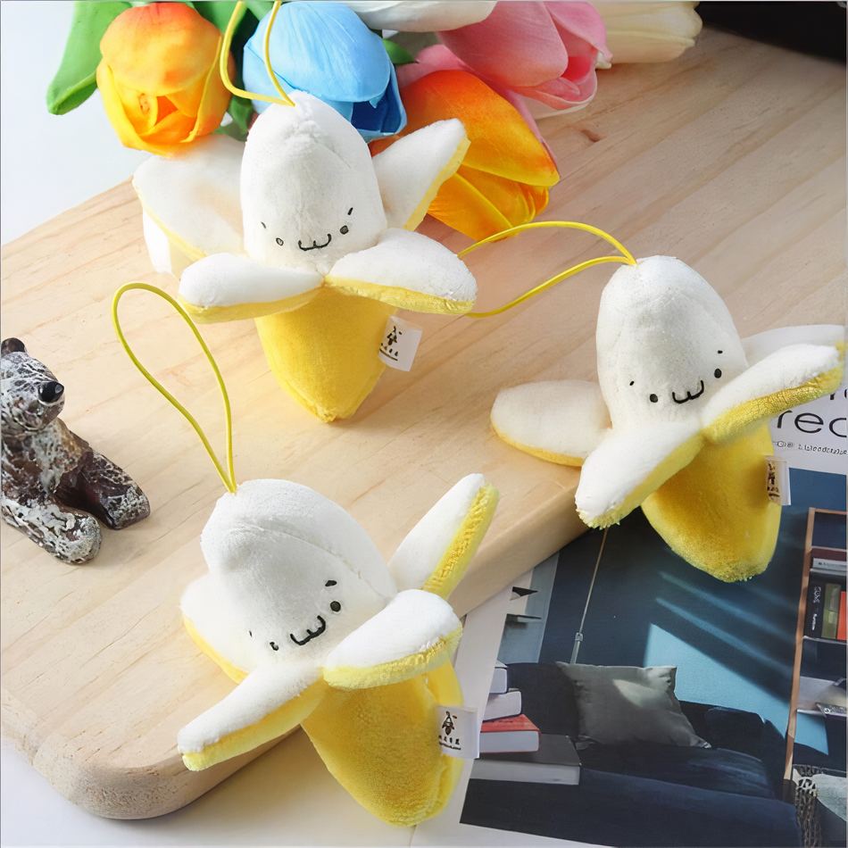 Peluche banane jaune amusante douce et originale