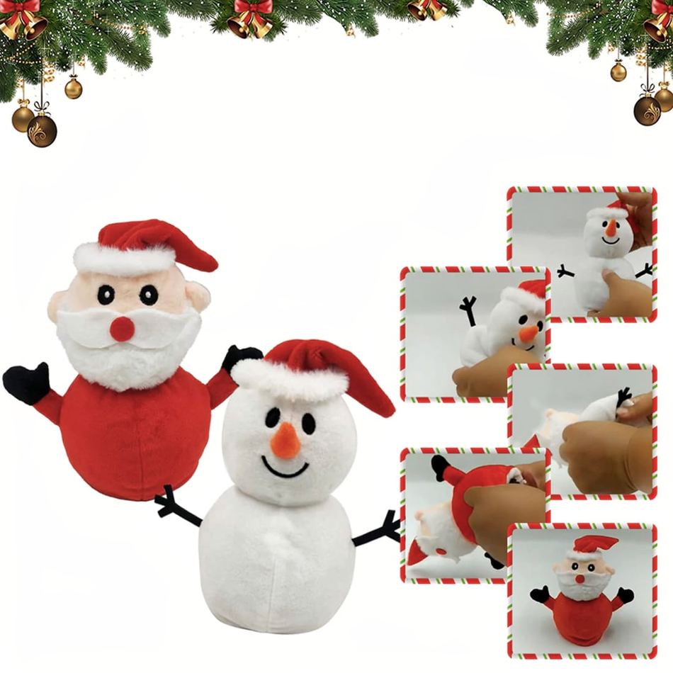 Peluche bonhomme de neige Noël réversible doux chaleureux
