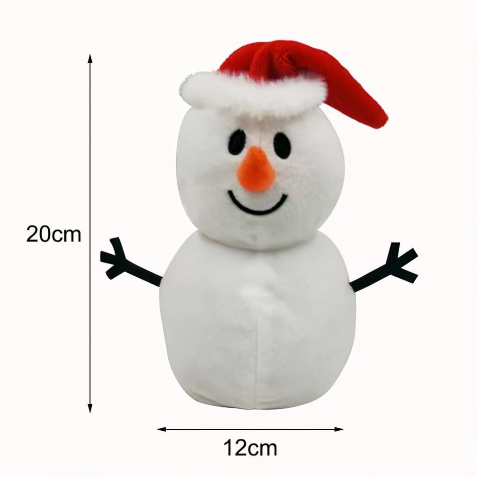 Peluche bonhomme de neige Noël réversible doux chaleureux