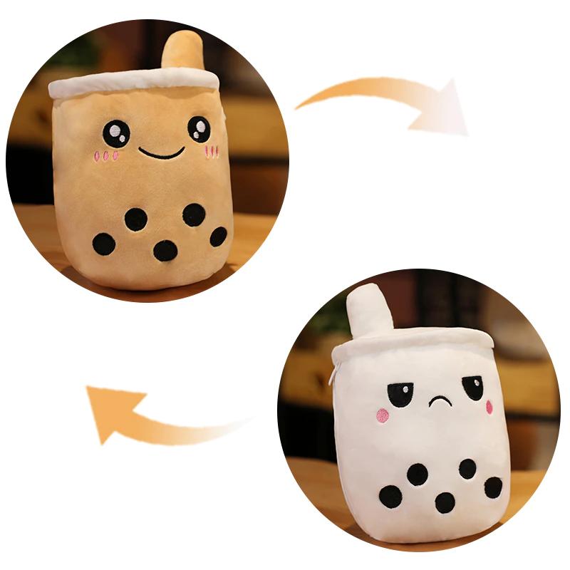 Peluche bubble tea réversible mignon enfant jouet doux