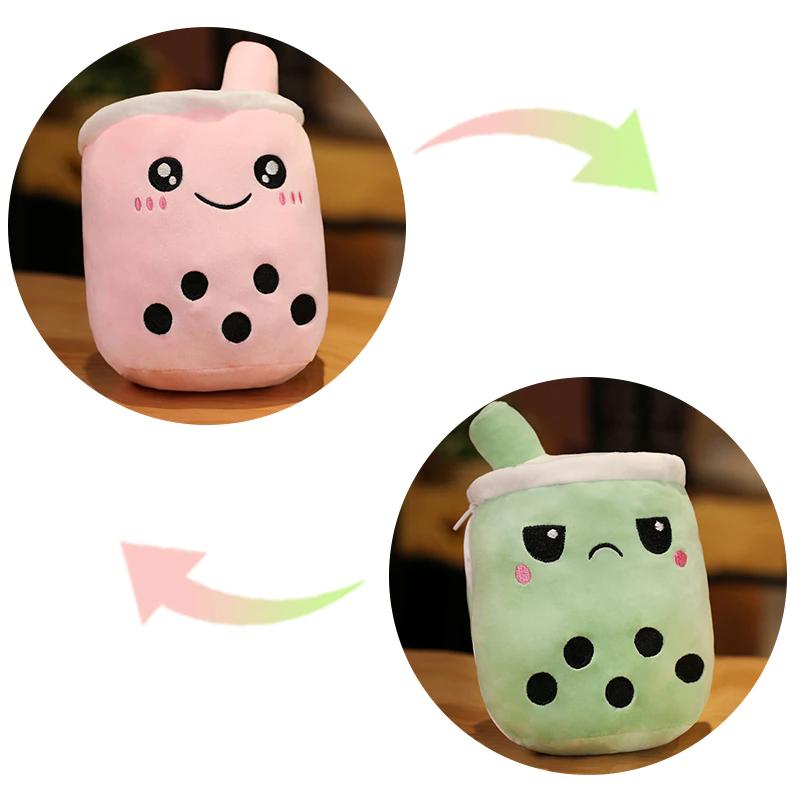 Peluche bubble tea réversible mignon enfant jouet doux