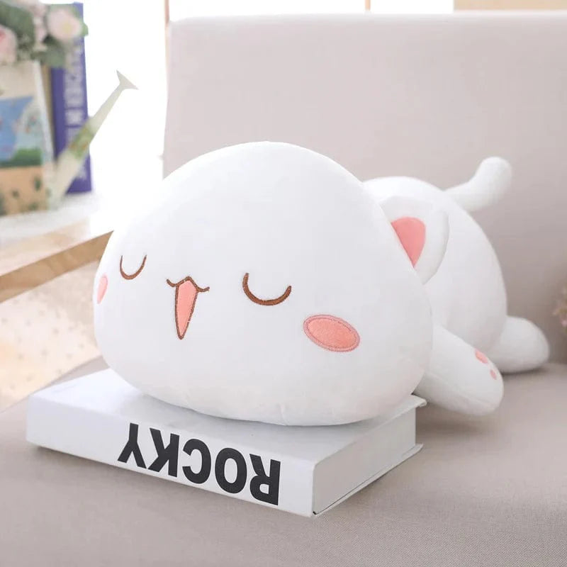 Peluche chat coloré bouche ouverte