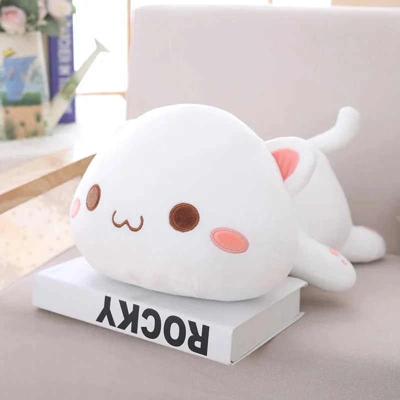 Peluche chat coloré yeux ouverts