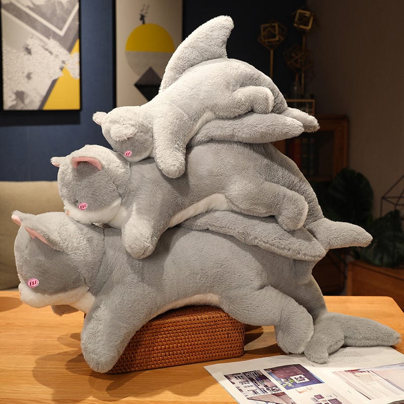 Peluche chat croisé avec un requin