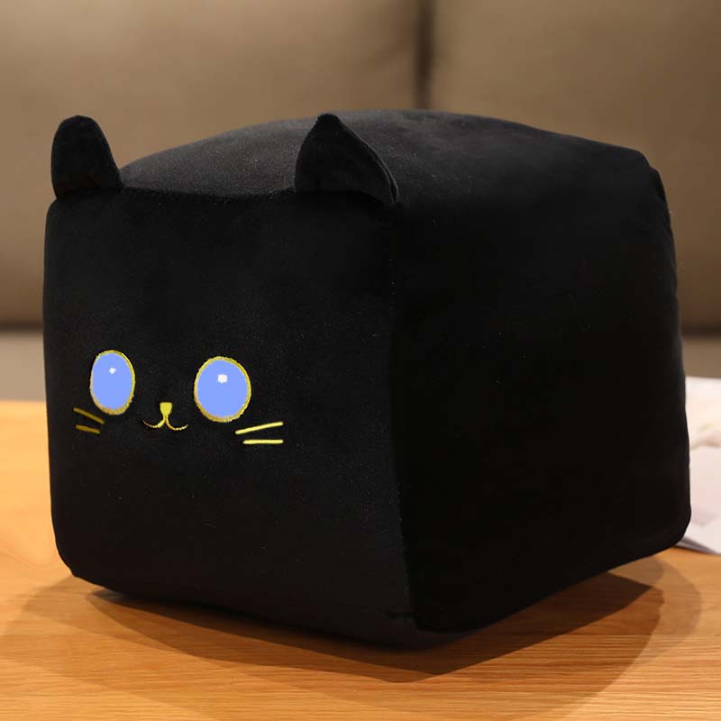 Peluche chat en forme de boîte