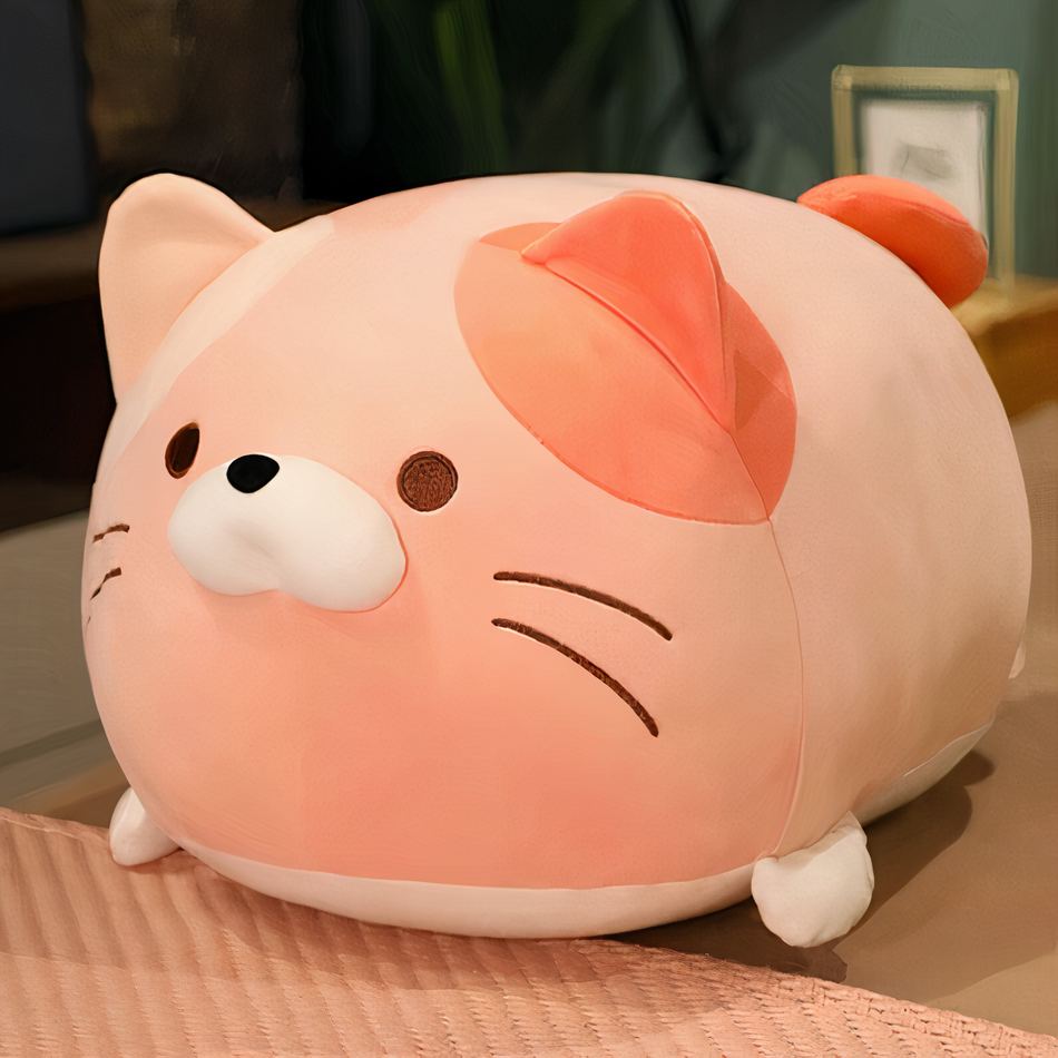 Peluche chat oreiller doux cocooning chambre enfant