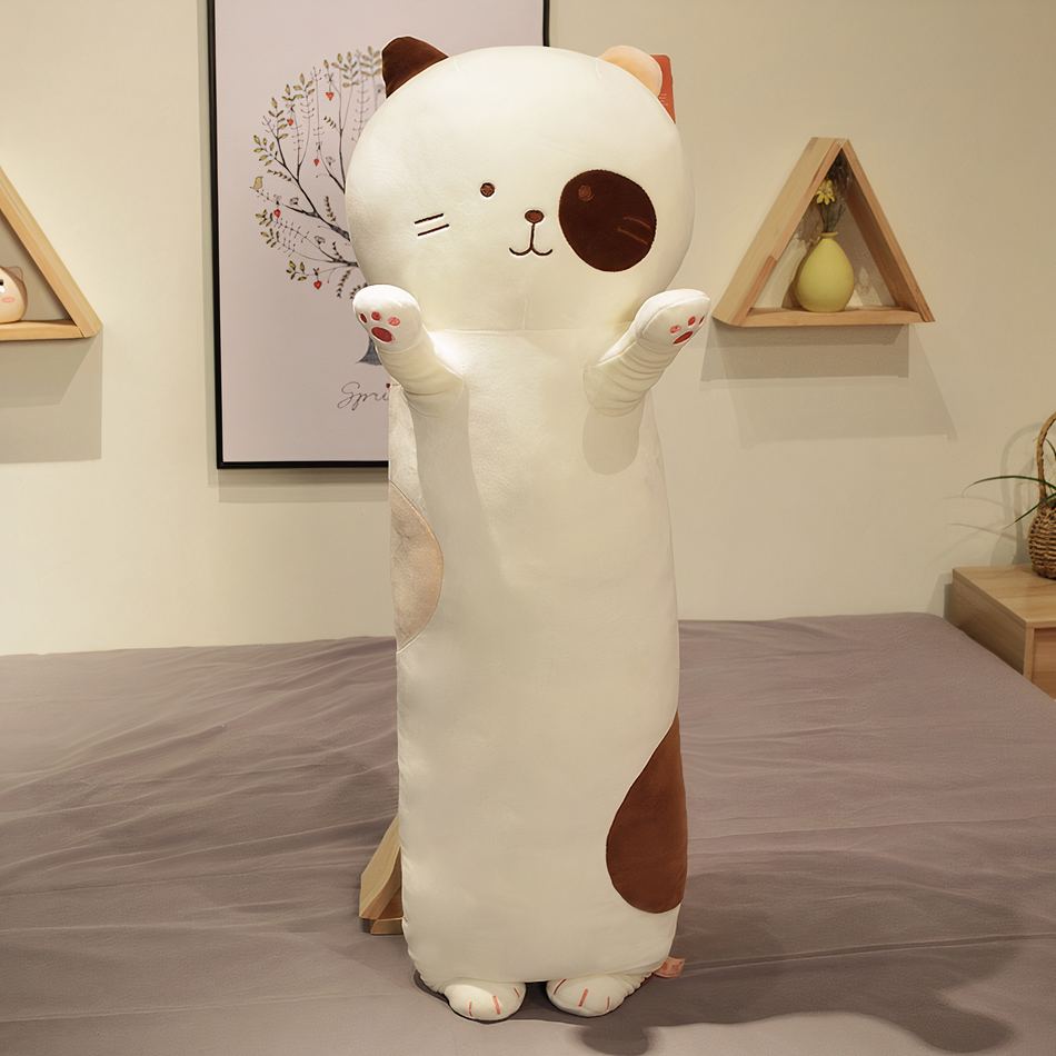 Peluche chat oreiller doux mignon enfant câlin maison