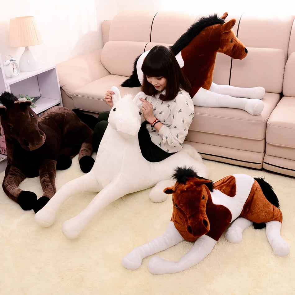 Peluche cheval blanc doux câlin enfant univers équestre