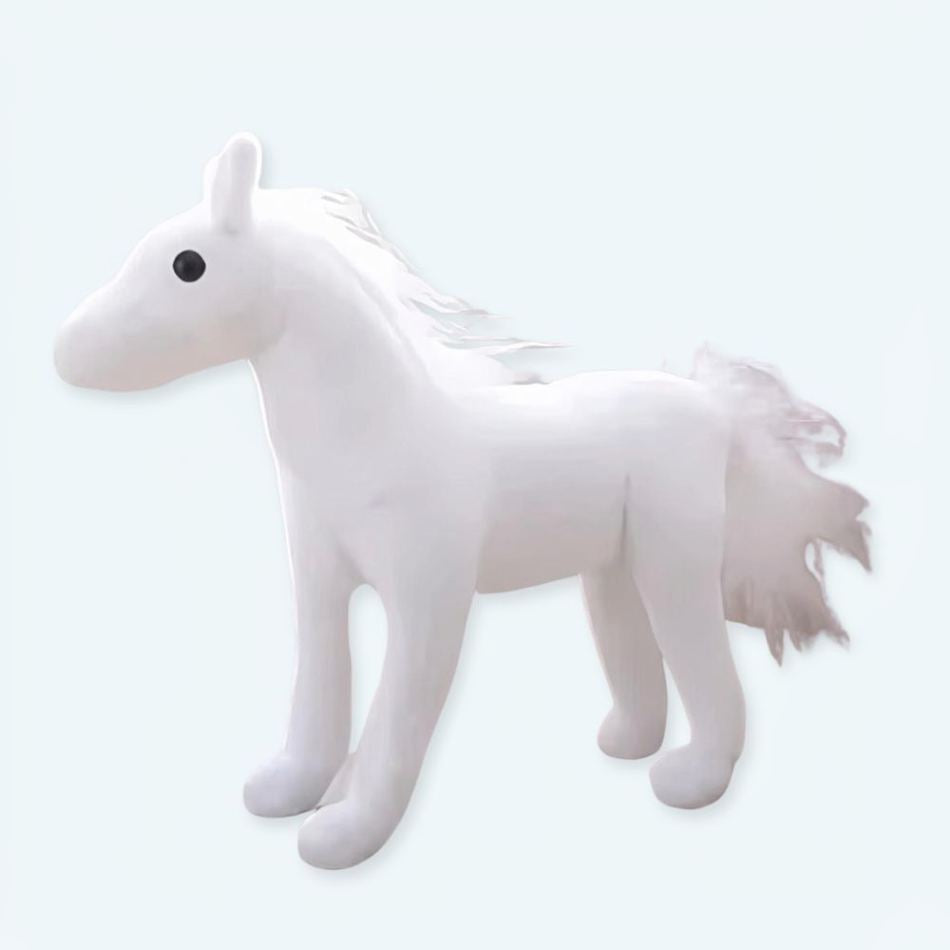 Peluche cheval blanc doux et câlin enfant rêveur