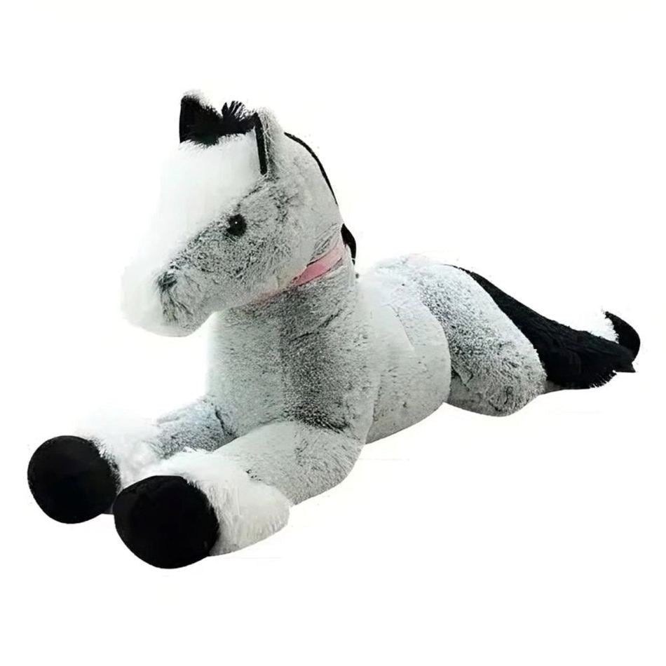 Peluche cheval bleu gris douillet enfant chambre rêve