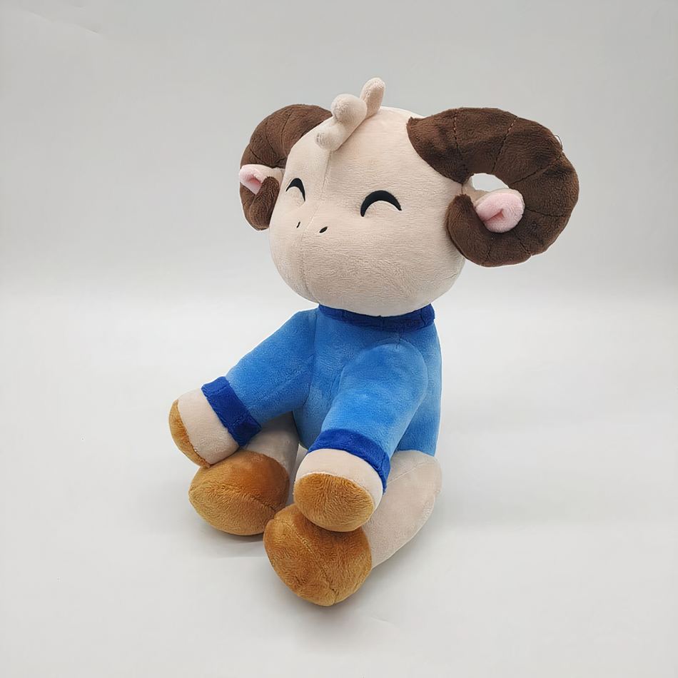 Peluche chèvre douce câline pour enfants laineux