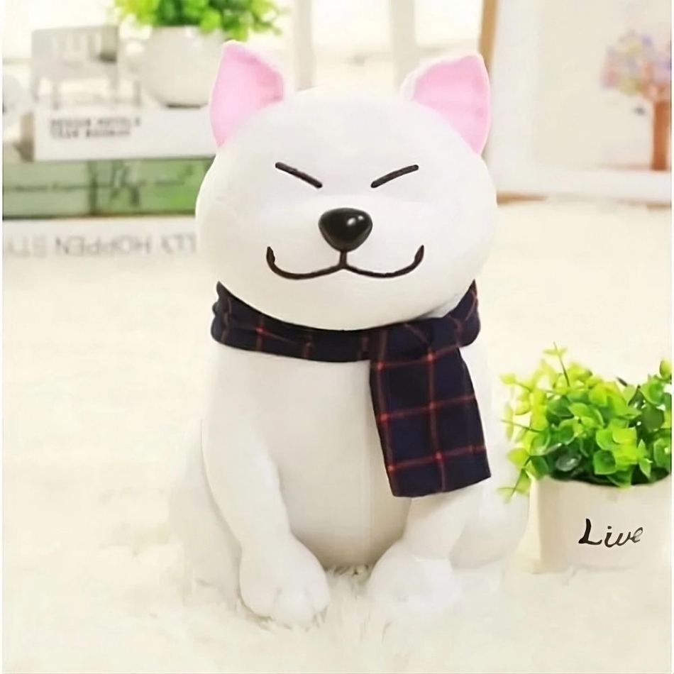 Peluche chien blanc doux câlin ami enfant chambre