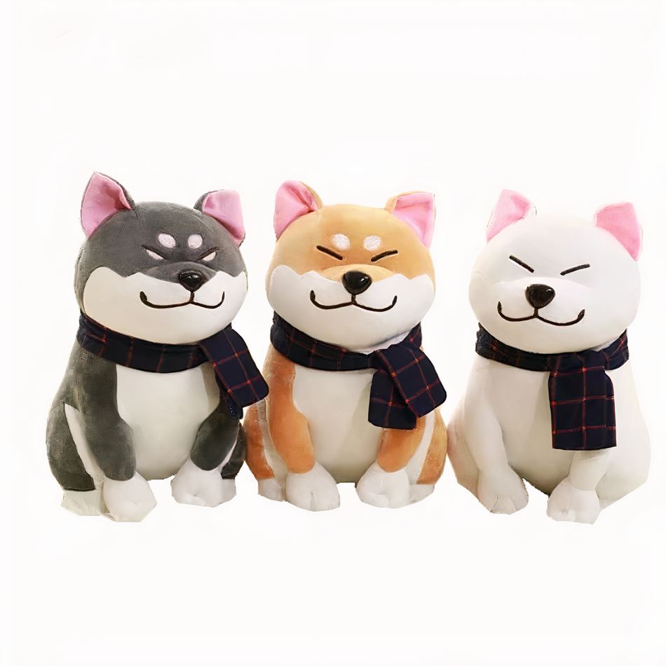 Peluche chien blanc doux câlin ami enfant chambre