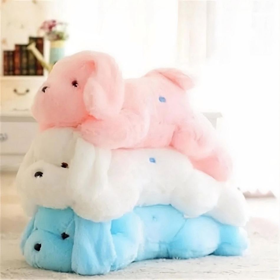 Peluche chien blanche lumineuse douce nuit apaisante