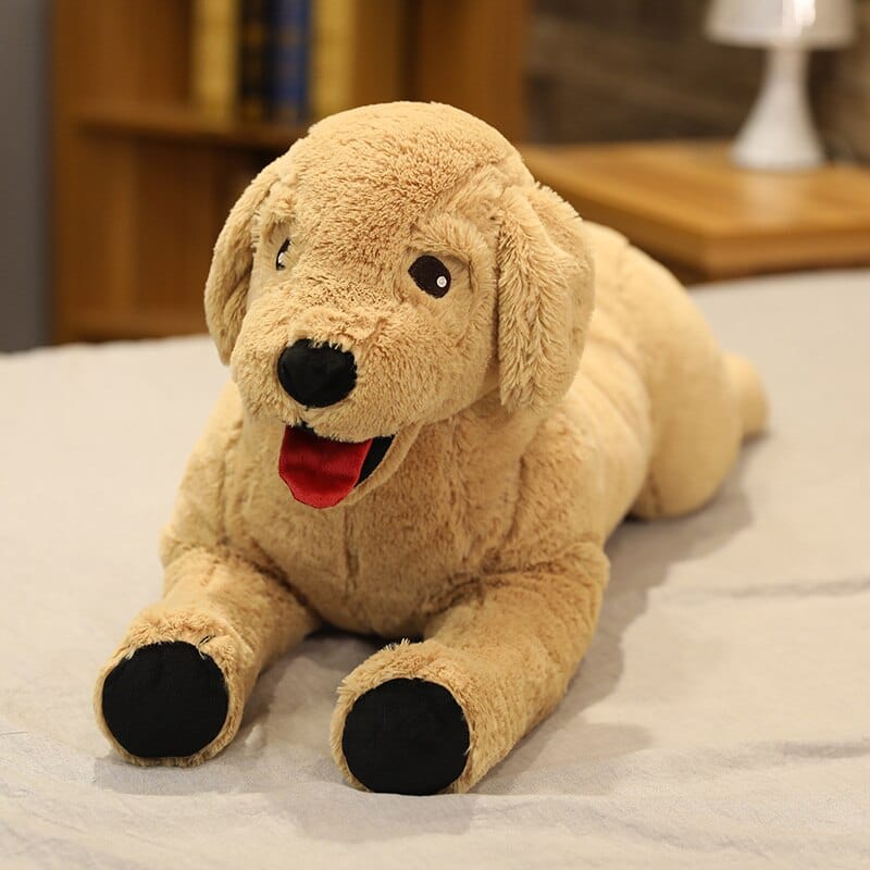 Peluche chien labrador marron