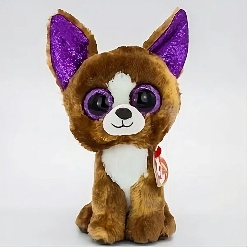 Peluche chien marron doux compagnon enfant chambre