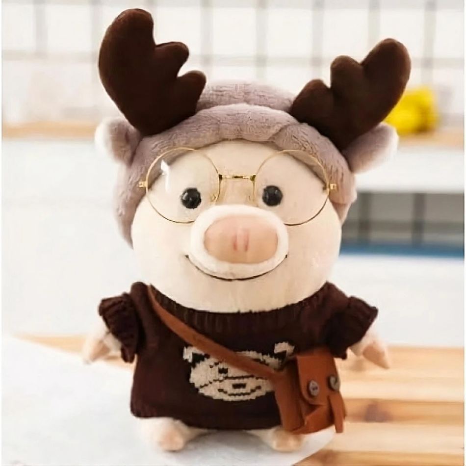 Peluche cochon renne douce hiver enfant câlin