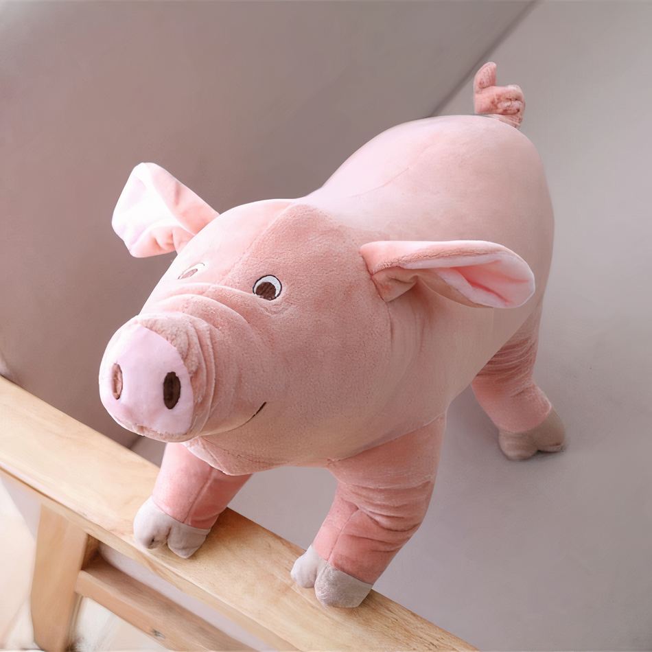 Peluche cochon rose doux câlin compagnon enfant