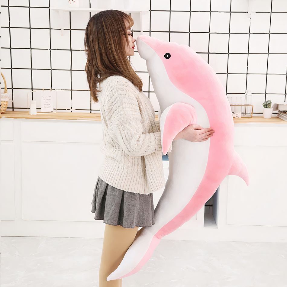 Peluche dauphin océan doux câlin enfant pelage bleu