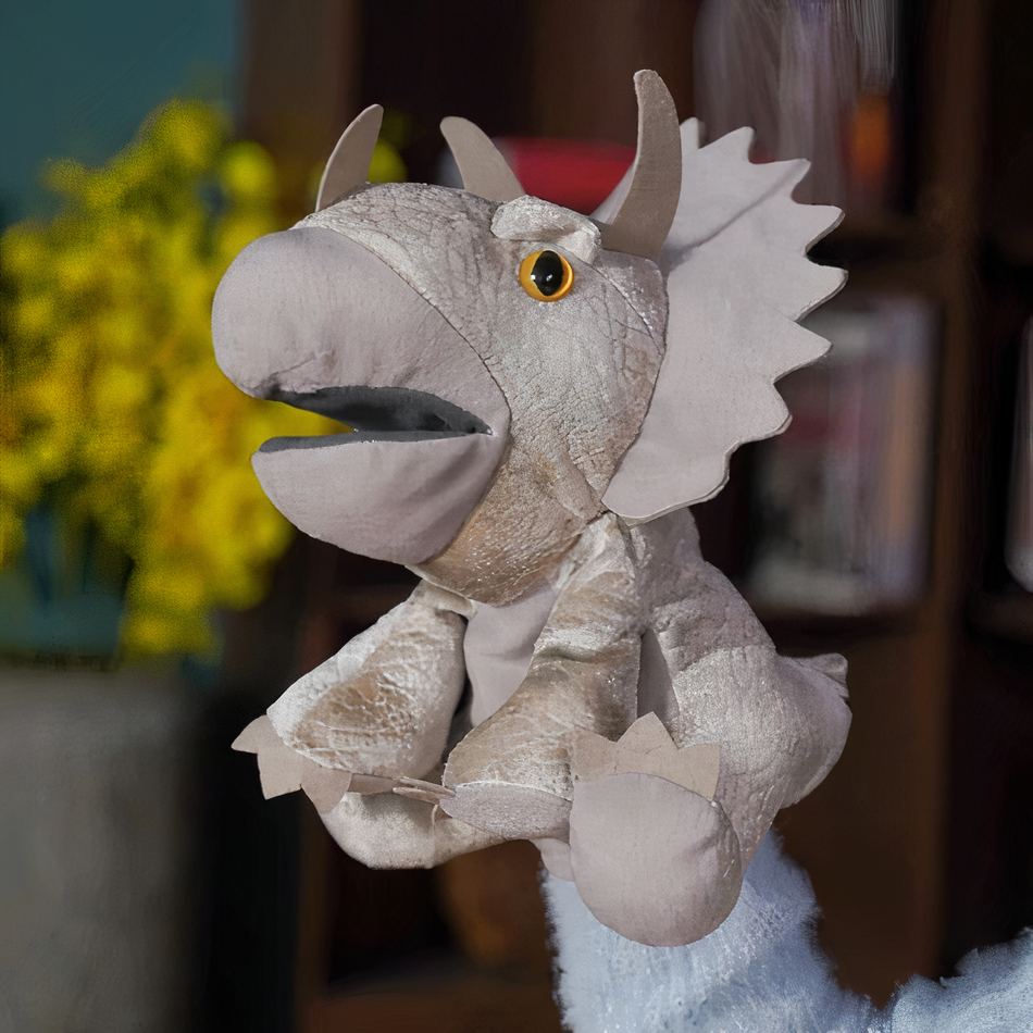 Peluche dinosaure marionnette douce enfant interactive