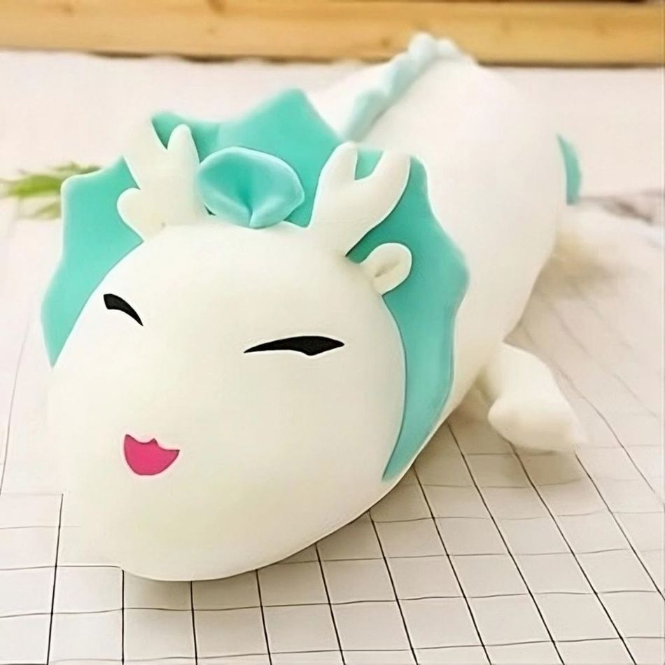 Peluche dragon blanc doux magie chaleureuse enfant