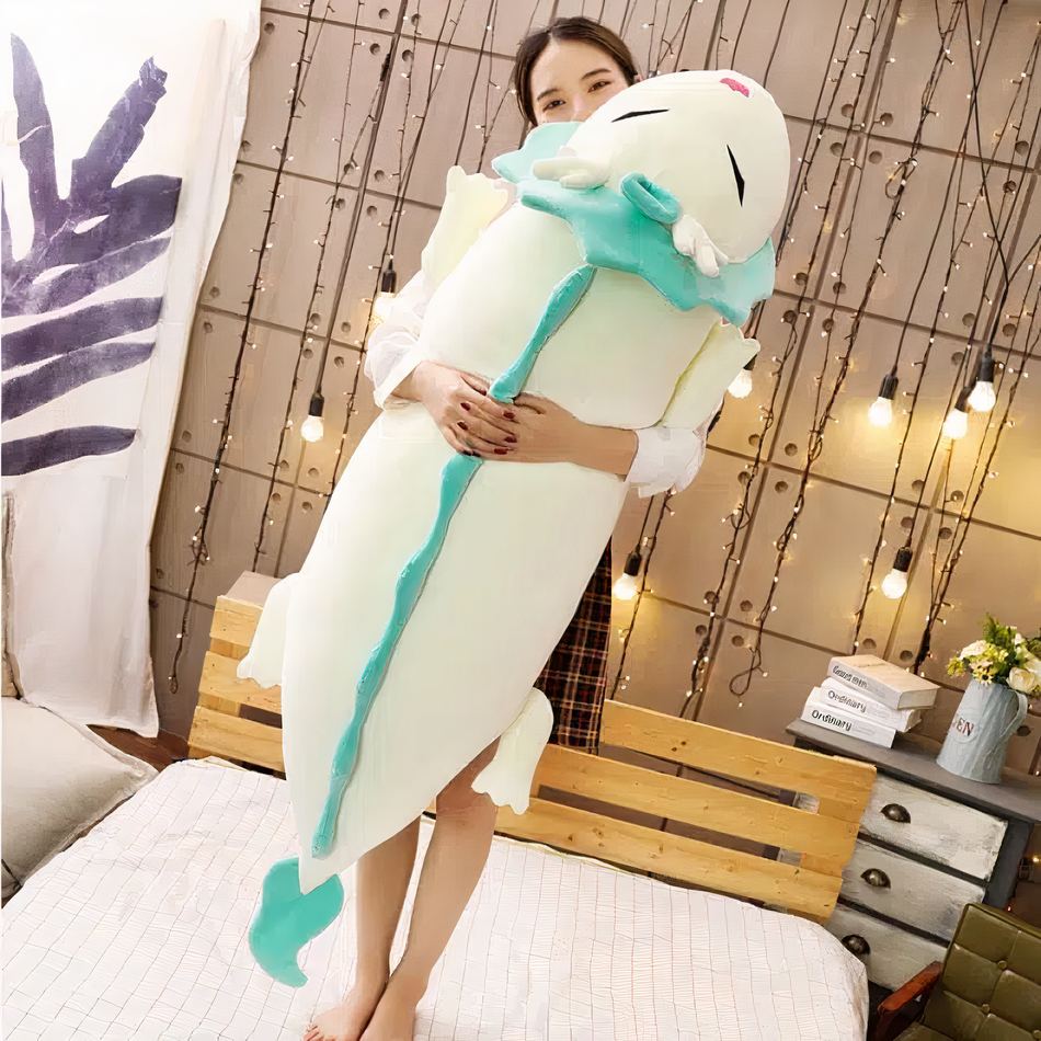 Peluche dragon blanc doux magie chaleureuse enfant