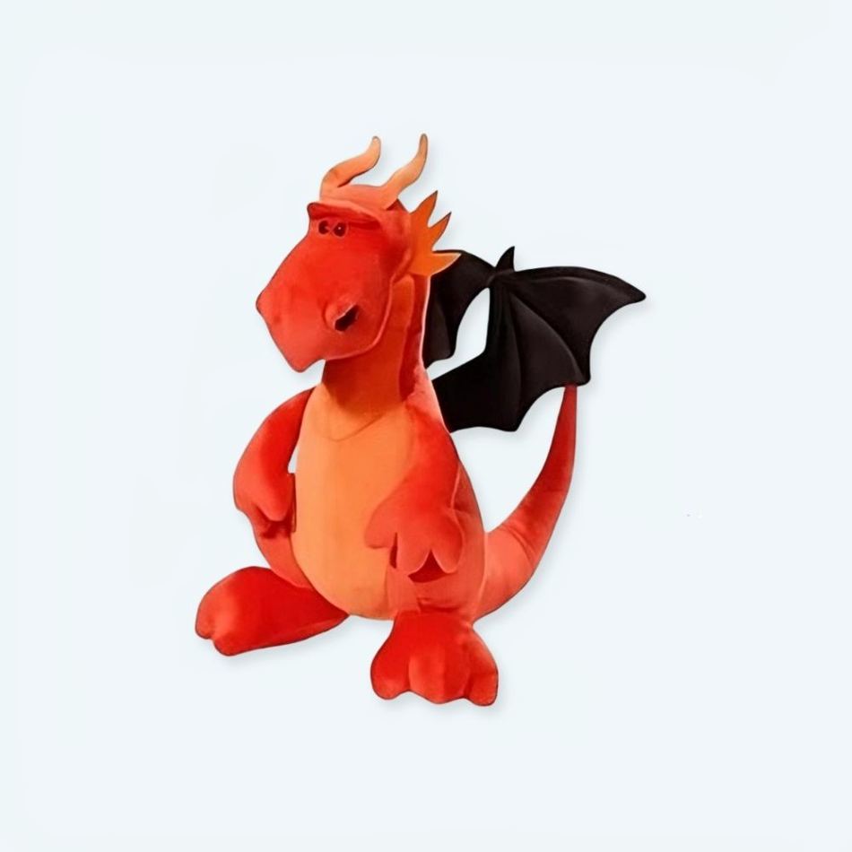 Peluche Dragon rouge fantasy douce enfant jeu magique