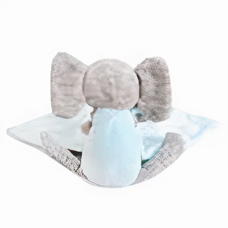 Peluche éléphant bleu doux pour enfant câlin