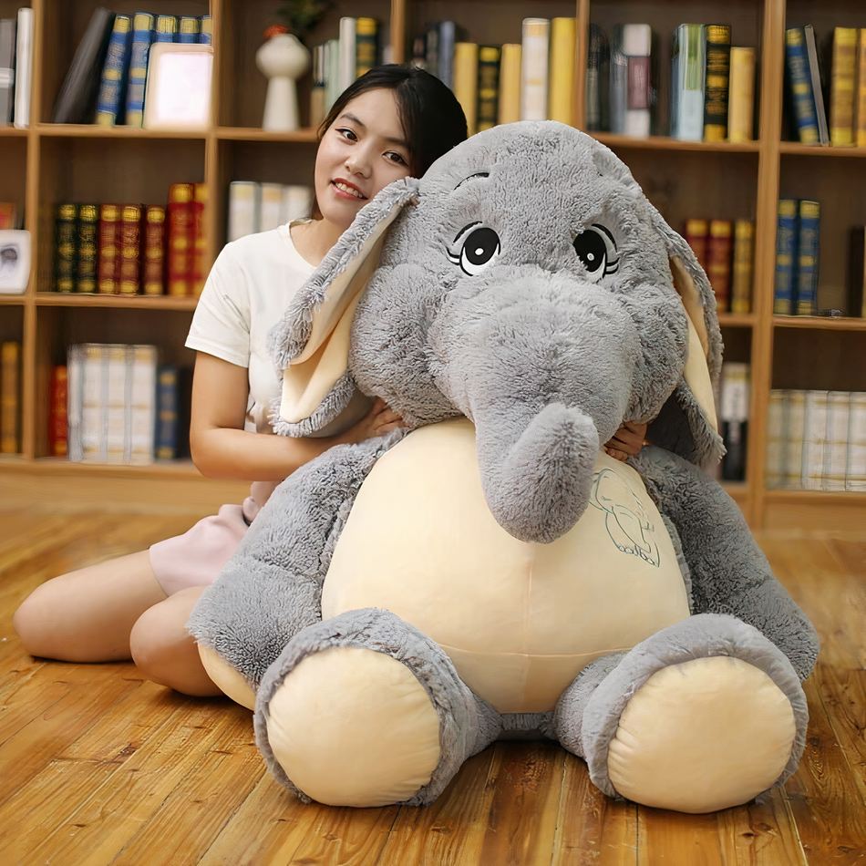 Peluche éléphant géant doux chambre enfant déco cozy