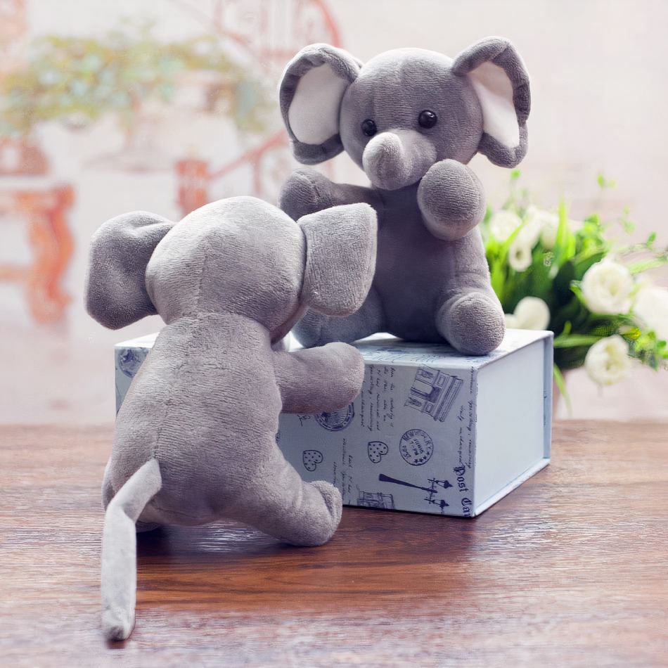 Peluche éléphant gris doux enfant câlin jungle