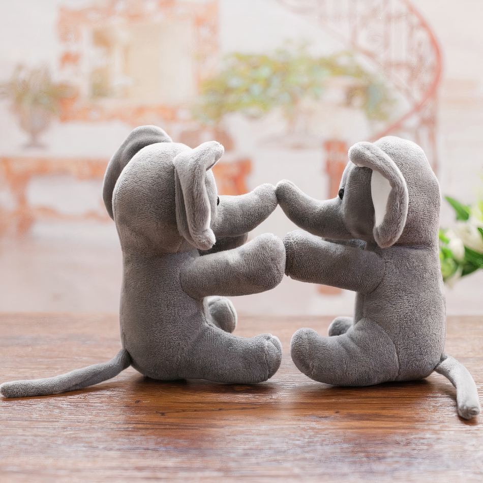 Peluche éléphant gris doux enfant câlin jungle