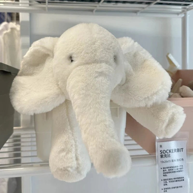 Peluche éléphant gris tout doux