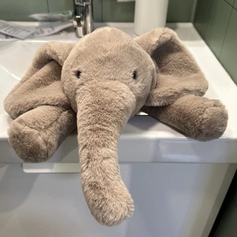 Peluche éléphant gris tout doux