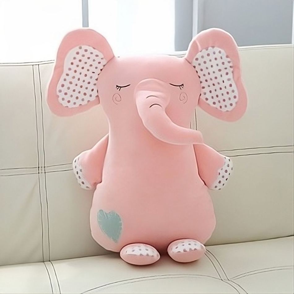 Peluche éléphant rose douce câlin chambre enfant