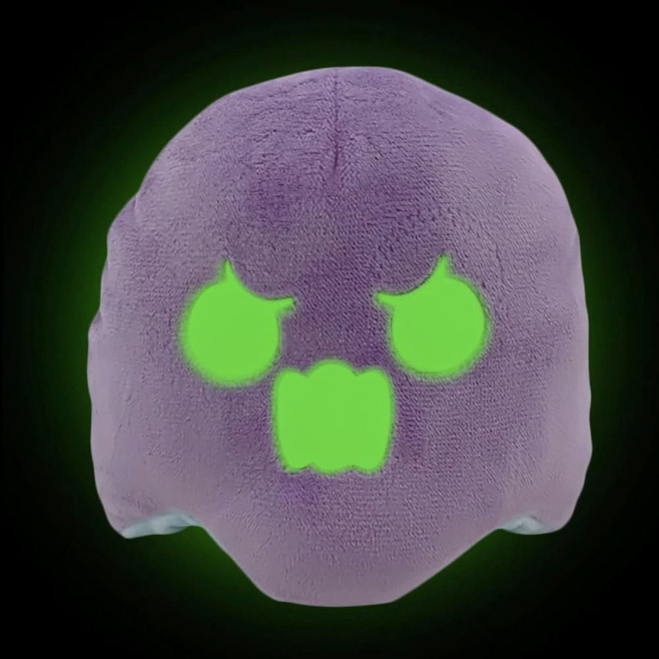 Peluche fantôme réversible violet bleu lumineuse doux