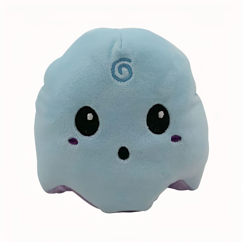 Peluche fantôme réversible violet bleu lumineuse doux