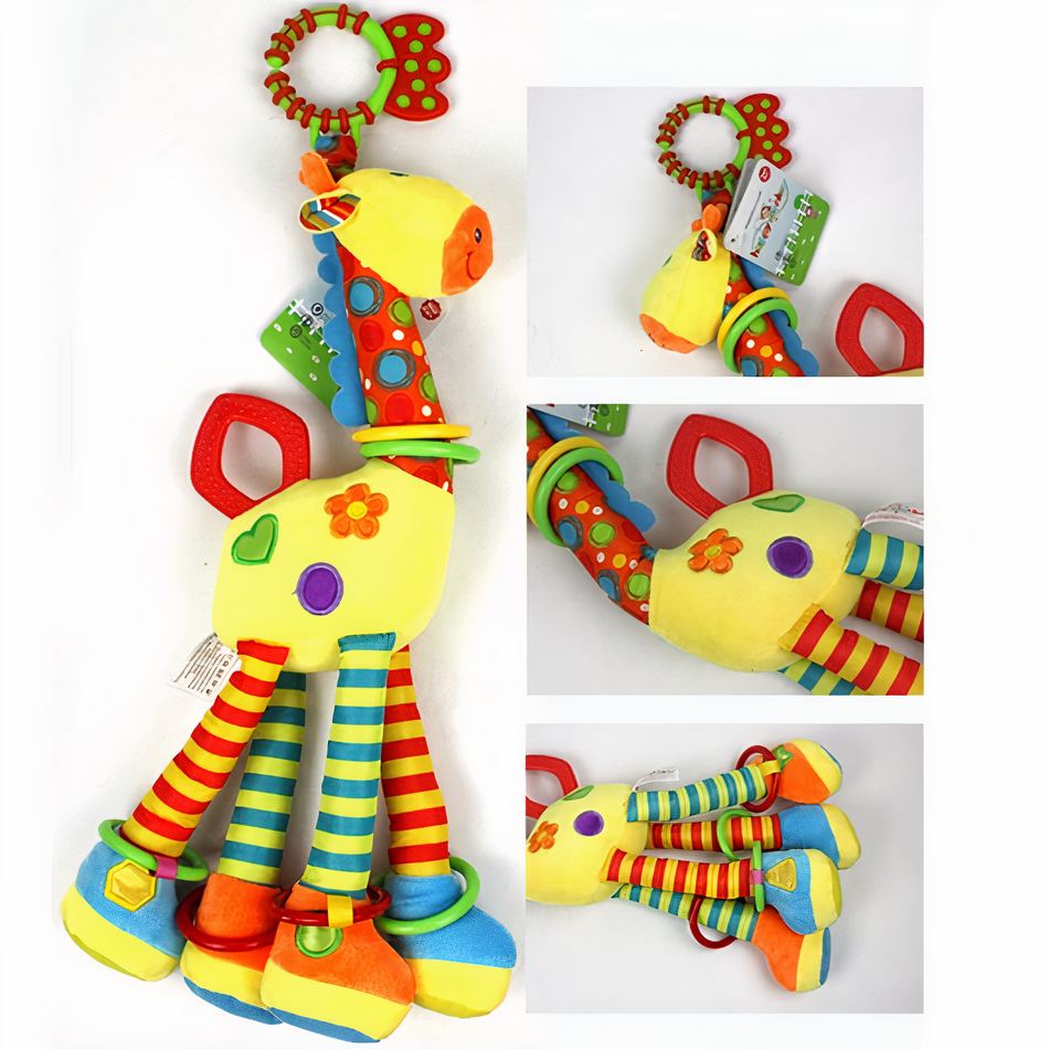 Peluche girafe hochet doux enfant éveil jungle
