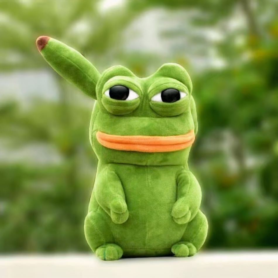 Peluche grenouille Pikachu douce verte enfant amusant