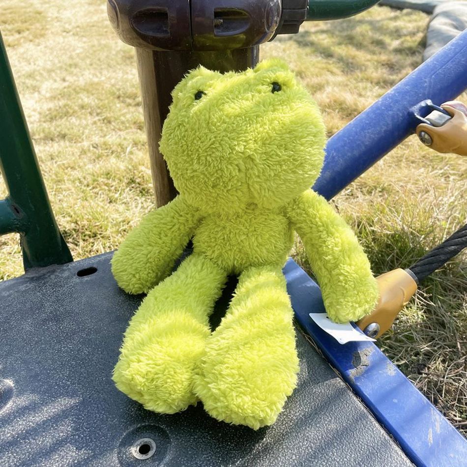 Peluche grenouille verte douce enfant câlin pelucheux