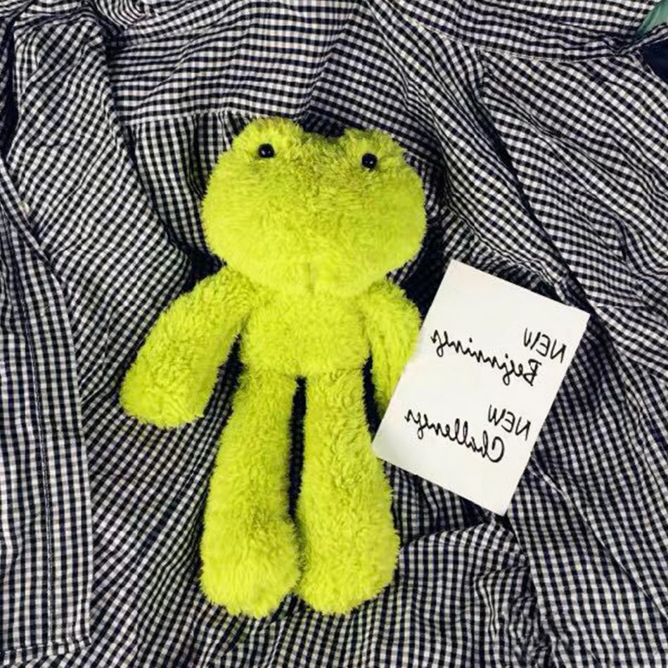 Peluche grenouille verte douce enfant câlin pelucheux