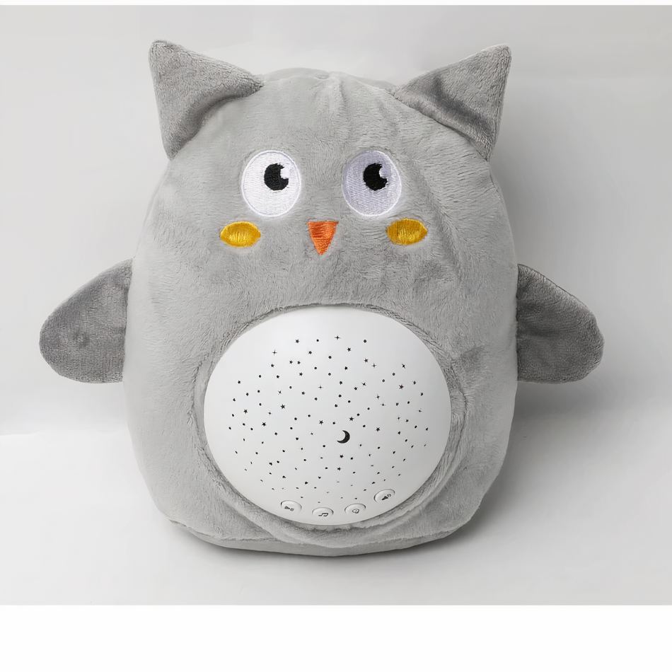 Peluche hibou bruit blanc apaisant doux sommeil enfant