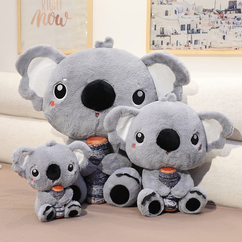 Peluche koala gris avec un gros nez